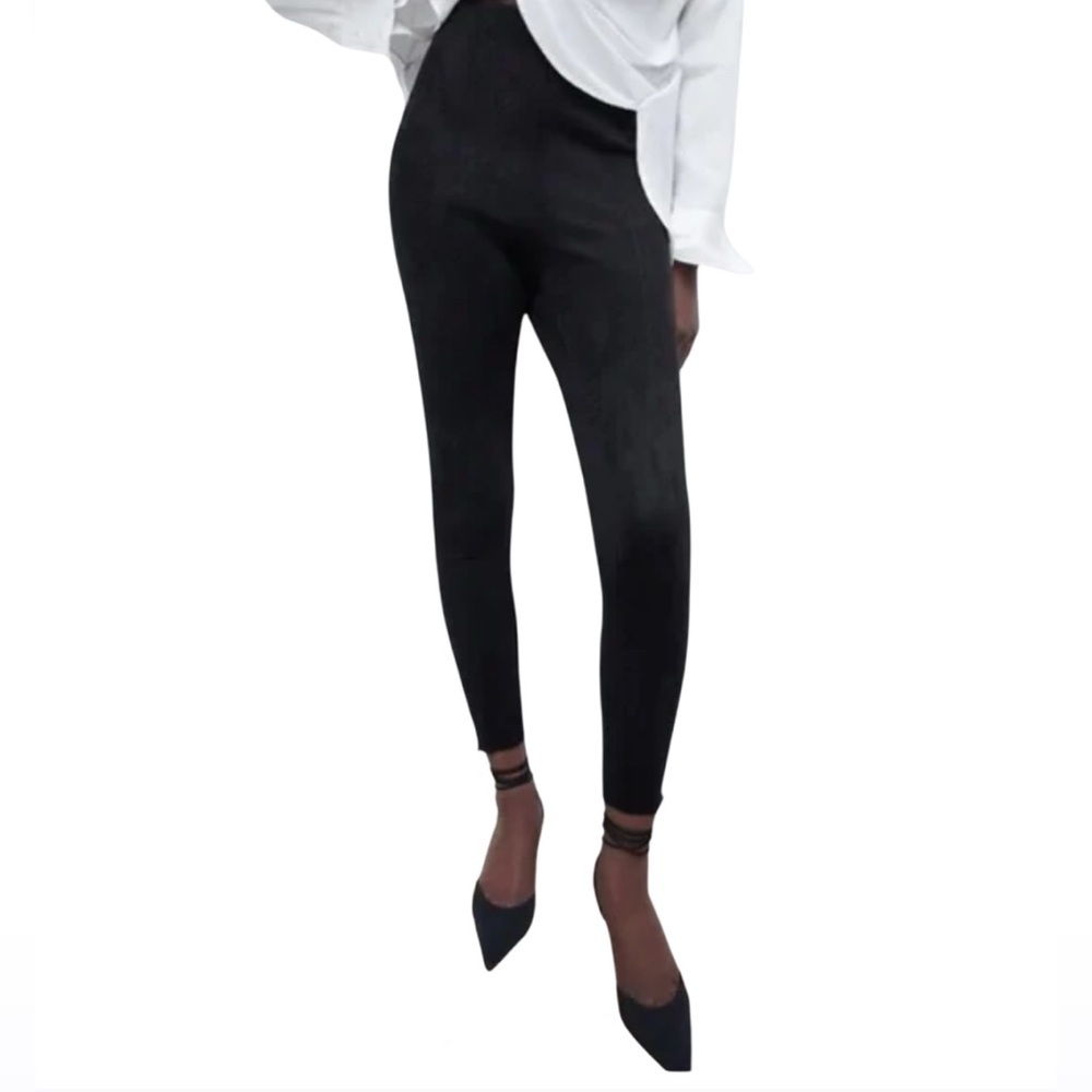 Zara S‎ Suede Fabric High Waist Leggings